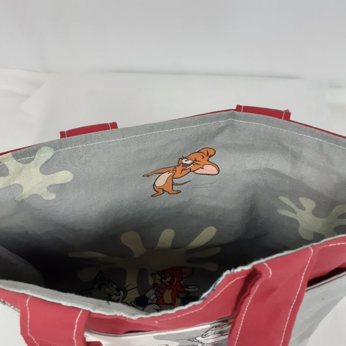 Sac à couture Tricot - Rouge Tom et Jerry (3) - Fait main Comme neuf - Vue 3 - 